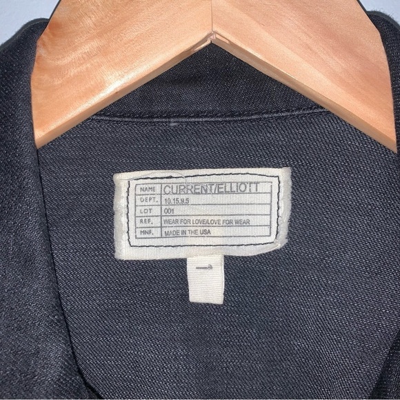 Current/Elliott "Easy Biker" Jacket Black Grey Dark Denim Moto Edgy Size Small - Picture 10 of 14